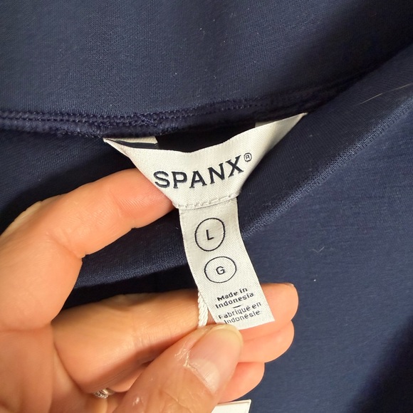 Spanx Air Essentials Women’s X Large  Long Wide Leg Pants blue White TrackStripe - Picture 5 of 5